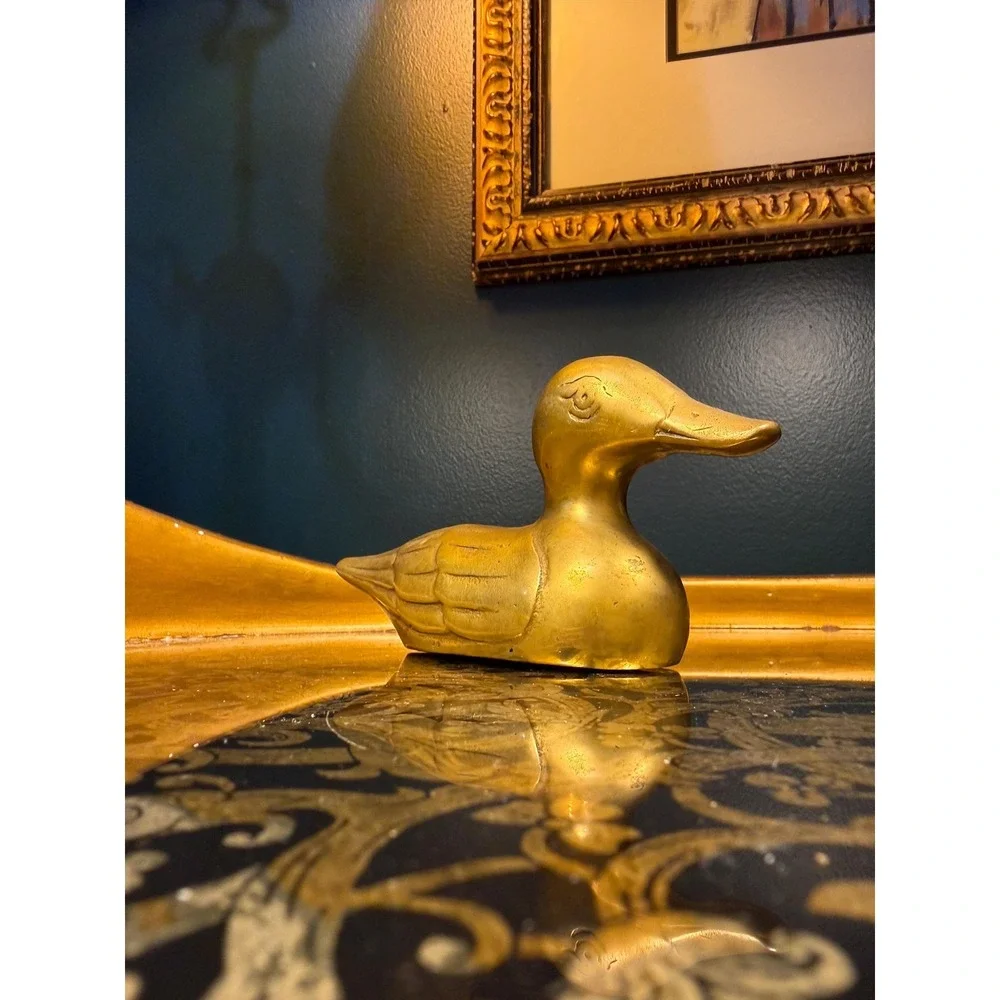 Vintage Solid Brass Duck Figurine | 6